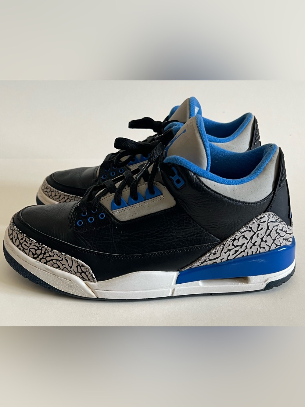 Air Jordan 3 Retro “SPORT BLUE” 2014 Retro Sneakers with Elephant Print - Picture 4 of 9